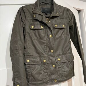 J. Crew Women's classic wax olive green jacket